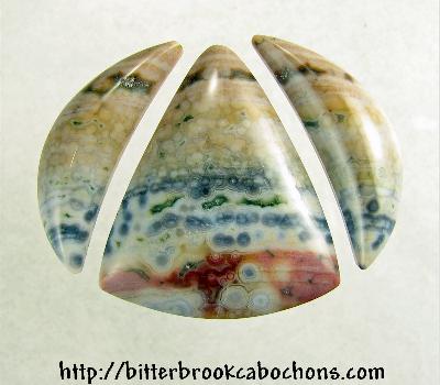 Ocean Jasper Cabochon Trio